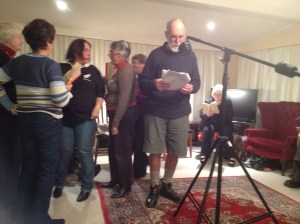 John Maxie, who plays Mog Edwards, in rehearsal