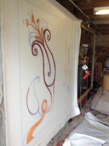 A handcrafted rug in creation