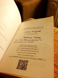 Inside cover of World Book Night novel, The Road Home, by Rose Tremain